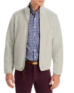 Sid Mashburn V7825 Mens Stone /Green Fleece Reversible Zip-Up Jacket Size L - Picture 1 of 4