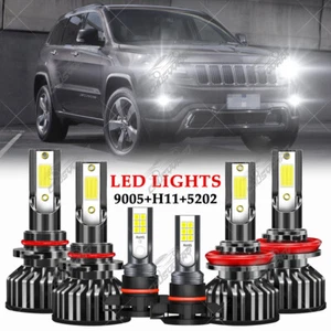 For Jeep Grand Cherokee 2011 2012 2013 8000K LED Headlight + Fog Light Bulbs Kit - Picture 1 of 12