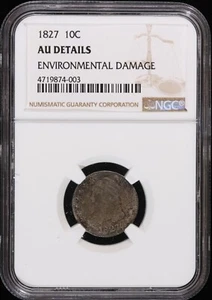 1827 Bust Dime - NGC AU Details  "Environmental Damage" - Picture 1 of 2