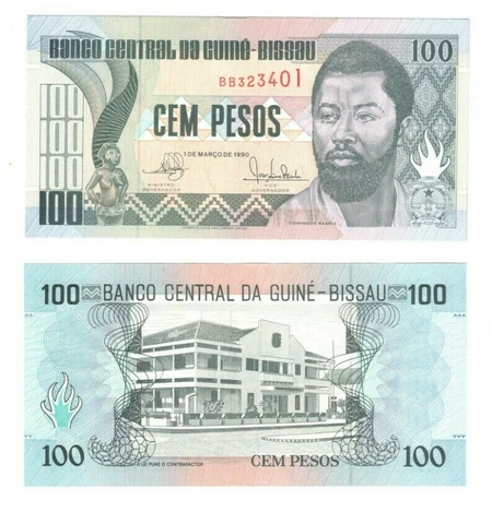 1990 Guine-Bissau P11 100 Pesos UNC Cover