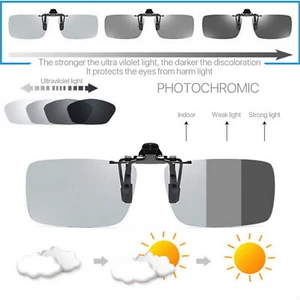 Photochromic Polarized Clip On Sunglasses Driving Fishing Sports Goggles Glasses - Picture 1 of 12