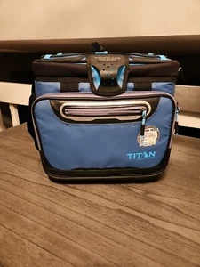 Titan By Arctic Zone 12 Can Zipperless Soft Side Cooler, Ocean Blue - Picture 1 of 6