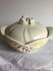 Ceramiche Artistiche Del Veneto Ciotola Cigno Servizio Zuppa Coperchio Fiore Firmato Italia - Foto 1 di 23