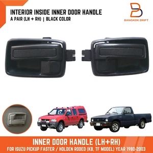 PAR DE MANIJAS DE PUERTA INTERIORES INTERIORES NEGRAS PARA PICKUP ISUZU TF KB LUV MÁS RÁPIDO 80-03 - Imagen 1 de 8