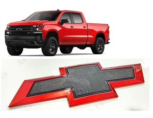 Tailgate Red Black Bowtie Emblem 2014-2023 Chevy Silverado 1500 2500HD 3500HD - Picture 1 of 7