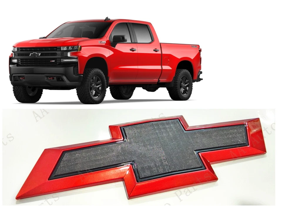 Emblema de gravata borboleta preta vermelha tampa da caçamba 2014-2023 Chevy Silverado 1500 2500HD 3500HD - Imagem 1 de 4