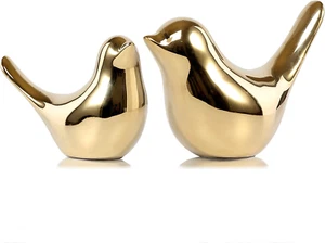 Small Birds Statues Gold Home Decor Modern Style Figurine Decorative Ornaments f - Picture 1 of 12