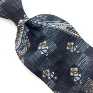 Barrington Usa Tie Gray Brown Silk Classic Paisley Geometric Men Necktie I21-168 - Picture 1 of 4