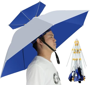 Umbrella Hat Folding Adjustable Sun Rain Cap, 37.4” UPF 50+ UV Protection Large - Picture 1 of 12