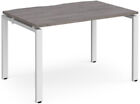 Adapt single desk 1200mm x 800mm - white frame, grey oak top