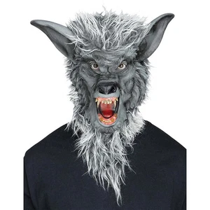 Grey Werewolf Mask Adult Halloween Accessory - Picture 1 of 1