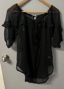 Victoria’s Secret Sheer Nightie. Sheer Black-Unties In Front. Size PS. New. - Picture 1 of 7