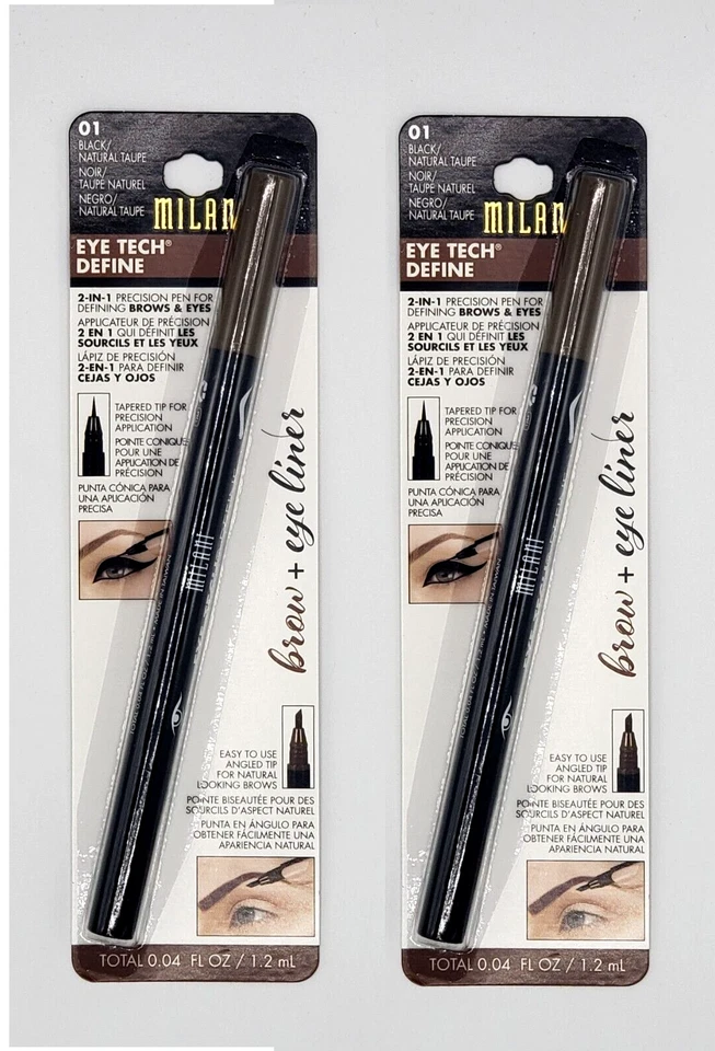 (2Pack) Milani Eye Tech Define 2-In-1  Brows & Eyes 01 Black/Natural Taupe - Image 1 of 1