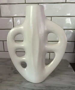 Mid Century Modern Minimalist Masterpiece Kimura Yokkaichi Ikebana Vase Weiß - Bild 1 von 11