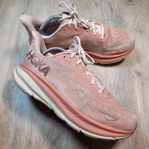 HOKA ONE ONE Clifton 9 Women’s Size 11 Running Shoe Sneaker Sandstone/Cream - Picture 1 of 15