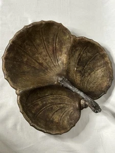 Vintage Patina Metal Leaf Plate - Picture 1 of 4