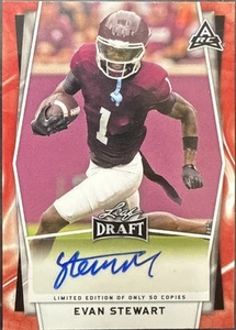 2022 Leaf Draft Limited Edition BA-ES1 Evan Stewart AUTO Red #/50 Texas A&M - Picture 1 of 2