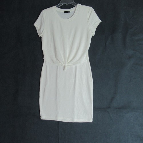 VETEMENTS Popolare 21 Abito Donna Grande Bianco Finto Nodo Top Morbido Preparazione Manica Corta Estivo