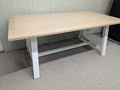 Chester Pure White 6 Seater Trestle Table RRP £599 (Delivery Available) - Image 1 of 4