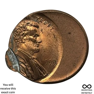 1999 Double Strike + Off Center Error Cent X-969 - Picture 1 of 2