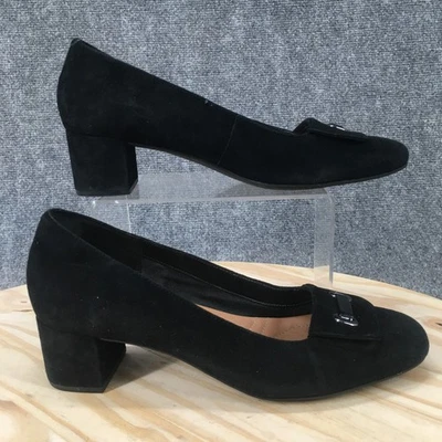  Женские туфли-лодочки Clarks Artisan на каблуках 9,5 M Tealia Gia без шнуровки цвет черная замша - Изображение 1 из 4