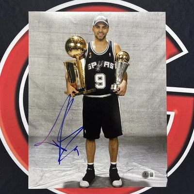Фотография Тони Паркера из San Antonio Spurs с автографом 11x14 подписанная Beckett сертификат подлинности BAS - Изображение 1 из 3