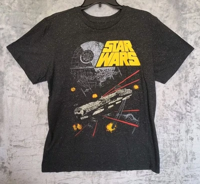 Camisa Star Wars Para Hombre Estampado Gráfico Halcón Milenario Negra Manga Corta Talla L Foto 1 de 4
