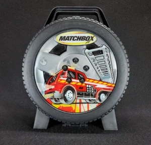 Matchbox Tire Shaped Car Carrying Case w/ Fire Truck Artwork - Picture 1 of 3