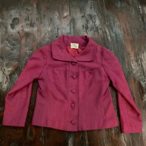 Vintage Vogue Couturier Design Magenta Women's Cropped Suit Jacket - Picture 1 of 7