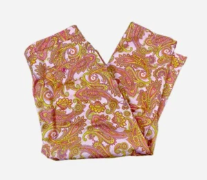 Jones New York Signature Pants Womens 14P Pink Paisley Capri Pull On Stretch EUC - Picture 1 of 7