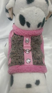 Arnés blandos forrados de calor arnés de pecho arnés de perro rosa gris collar XS-M - Imagen 1 de 8