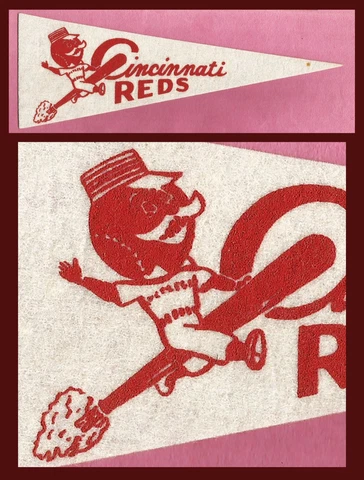 VINTAGE Cincinnati Reds Baseball Pennant! 1960’s WOW Cover