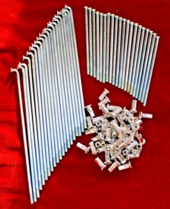 URAL Spokes With Nipples Set 80 spokes white galvanized 2 wheel set - Picture 1 of 10