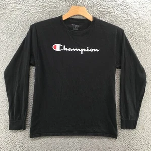 Champion Athleticwear Sweatshirt Youth M Black Long Sleeve Pullover Crew Neck - Picture 1 of 19