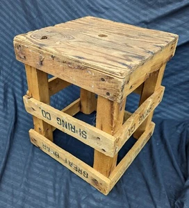 Vintage Antique Old Wood Wooden Crate Box Bin Foot Step Stool Stand Seat Chair - Picture 1 of 9