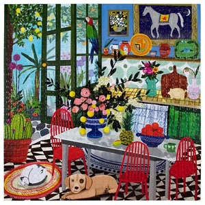Green Kitchen 1000 Piece Jigsaw Puzzle by eeboo Artist Anisa Makhoul - Bild 1 von 3