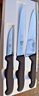 Victorinox 3-Piece CHEF'S SET Black Fibrox Pro 8" Chef's 8" Carving & 4" Paring