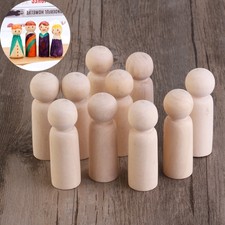 10pcs Blank Wooden People Peg Dolls Painting Groom Figures Wedding Craft Toys