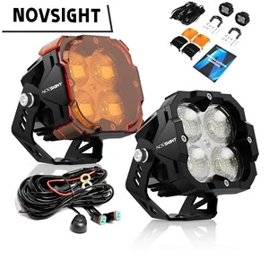 NOVSIGHT 3" LED Off Road Lights Bar Pod Flood Lamps for Jeep Truck SUV Pickup 2X - Picture 1 of 14