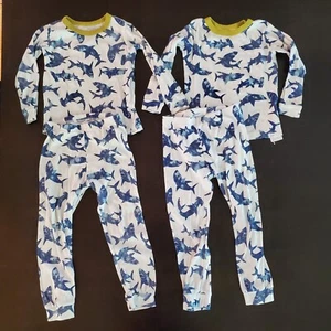 2 Sets of GAP Kids Shark Pajamas 100% Cotton Long Sleeve Boys Size 4 - Picture 1 of 12