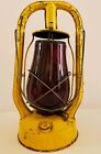 Antique BOSTON EDISON COMPANY Yellow DIETZ Red Globe Monarch Utility Oil Lantern