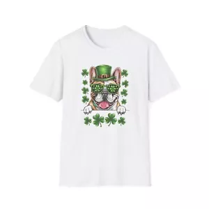 St Patrick's Day Bulldog Shirt, Cute Clover Bulldog Lover Gift Tee - Picture 1 of 29
