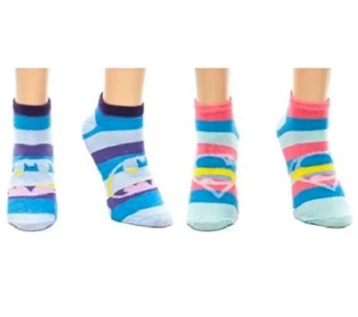 NUEVO DC COMICS SUPER MUJER MURCIÉLAGO MUJER DOS PARES DE CALCETINES TOBILLEROS TALLA ÚNICA ALTA QUA Foto 1 de 2