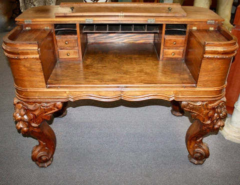 Vintage Rosewood Desk Handcrafted from Upright Piano. Repurposed Piano into DESK Cover