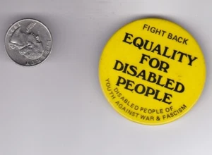 Equality For Disabled People Button Youth Against War and Facism - Picture 1 of 1