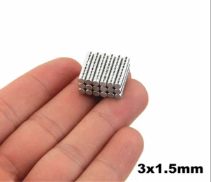 25Pcs N52 3x1.5mm Round Cylinder Super Strong Rare Earth Neodymium Magnets NYP - Imagen 1 de 2