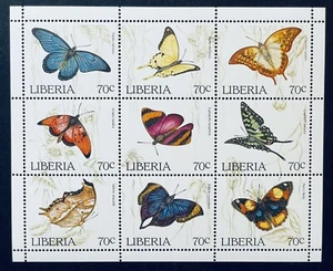 HOJA DE SELLOS DE MARIPOSA LIBERIA 1996 MNH MARIPOSAS INSECTOS INSECTOS FAUNA VIDA SILVESTRE - Imagen 1 de 1