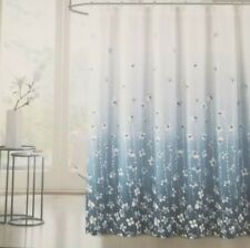 Tahari Home Napoli Scroll Fabric Shower Curtain 72x72 Grey and White