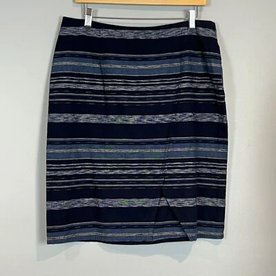 Falda corta Pendleton azul a rayas mezcla de lino para mujer talla 10 nueva Foto 1 de 4