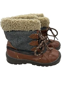Botas de pato de cuero sintético gris marrón Baby Gap niño 11 Foto 1 de 4